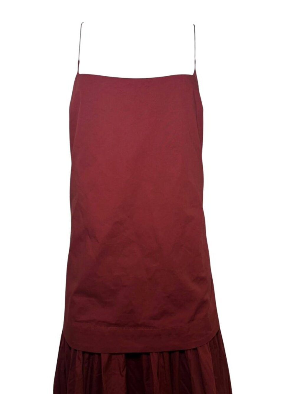 Kourt Burgundy Drop Waist Maxi Dress NWT Large Cotton Sleeveless - Picture 4 of 7